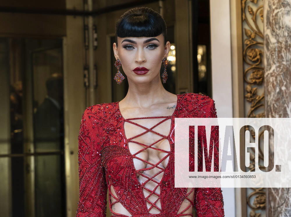 Met Gala 2021 departures from The Pierre hotel Megan Fox wearing dress by Peter Dundas departs The Pierre Hotel for Met Gala Celebrating In America: A Lexicon Of Fashion. New York New York United States
