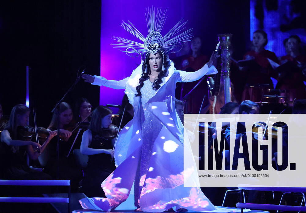 Operatic soprano Anna Netrebko performs in a concert marking her 50th birthday, at the State Kremlin Palace. Vladimir Gerdo TASS TS111066