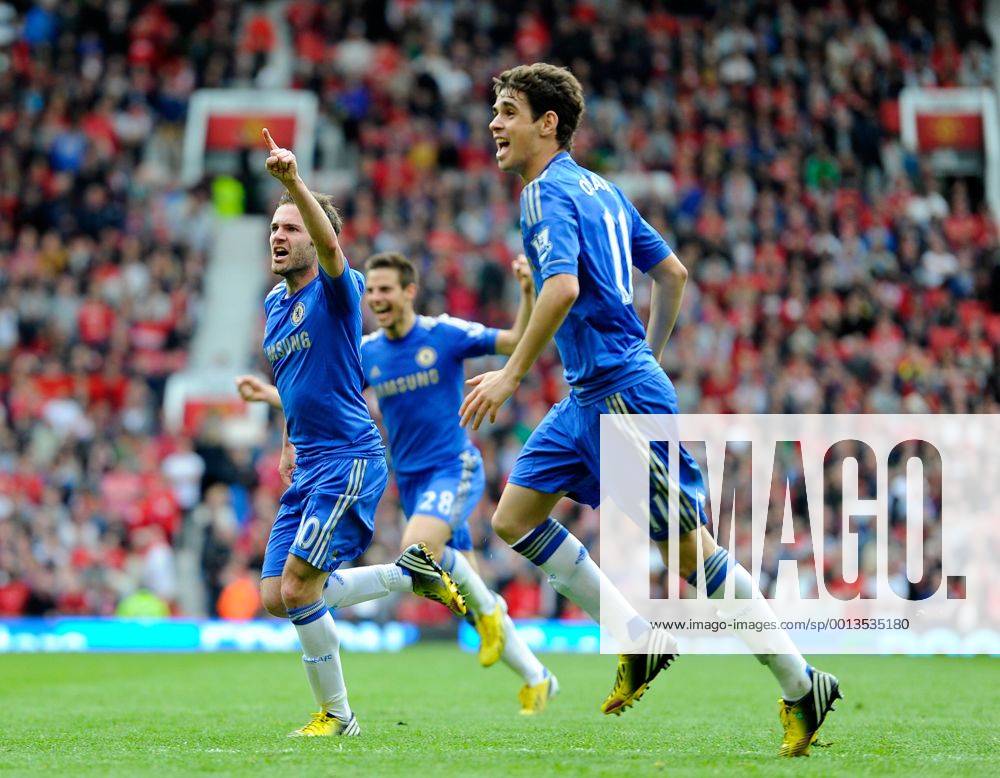 Juan Mata of Chelsea celebrates scoring the winning goal - Barclays Premier League - Manchester Utd vs Chelsea - Old Trafford Stadium - Manchester - 05 05 13 - Picture Simon Bellis Sportimage .