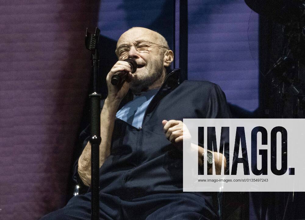 Genesis perform on the first night of their Last Domino? reunion tour at Utilita Arena Birmingham. This is the bands first live performance in 13 years. Featuring: Phil Collins Where: Birmingham, United Kingdom When: 20 Sep 2021 Credit: Cover Images
