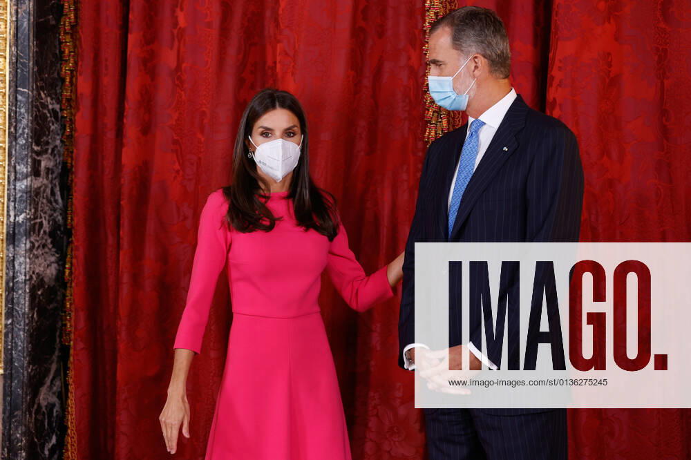 King Felipe VI of Spain, Queen Letizia of Spain, attends a lunch with President of Angola at Royal Palace, in Madrid. Madrid Spain - ZUMAs197 20210928_zaa_s197_137