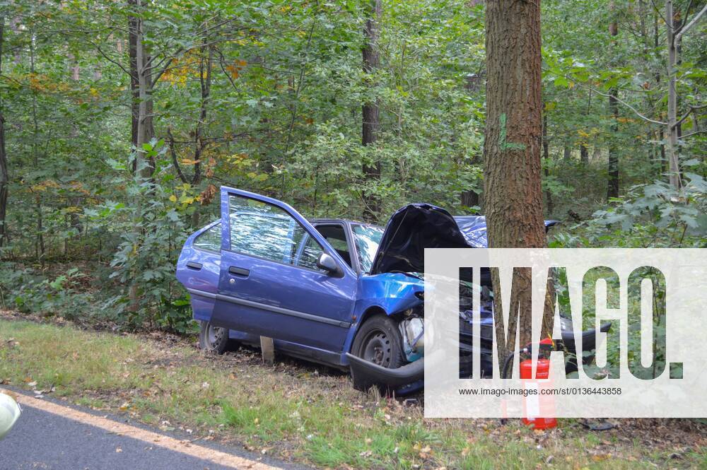 Senftenberg - Peugeot prallt frontal gegen Baum: Fahrer und Hund sterben 27.09.2021 gegen 09:06 Uhr Senftenberg, Senftenberger Str. zwischen Niemtsch und Peikwitz Fotograf: LausitzNews Justin Seidel Zu einem schweren Verkehrsunfall kam es am Montagmorgen auf der Senftenberger Straße zwischen Niemtsch und Peikwitz. Der Fahrer eines Peugeot 306 war in Richtung Peikwitz unterwegs, als er in einem Waldstück unvermittelt nach links von der Straße abkam und frontal gegen einen Baum prallte. Durch den Aufprall wurde das Fahrzeug schwer beschädigt. Ersthelfer waren sofort zur Stelle und eilten zum Unfallfahrzeug. Nach Aussagen vor Ort war der Fahrer ansprechbar und hatte Schmerzen in der Brust. Rettugskräfte kümmerten sich kurze Zeit später