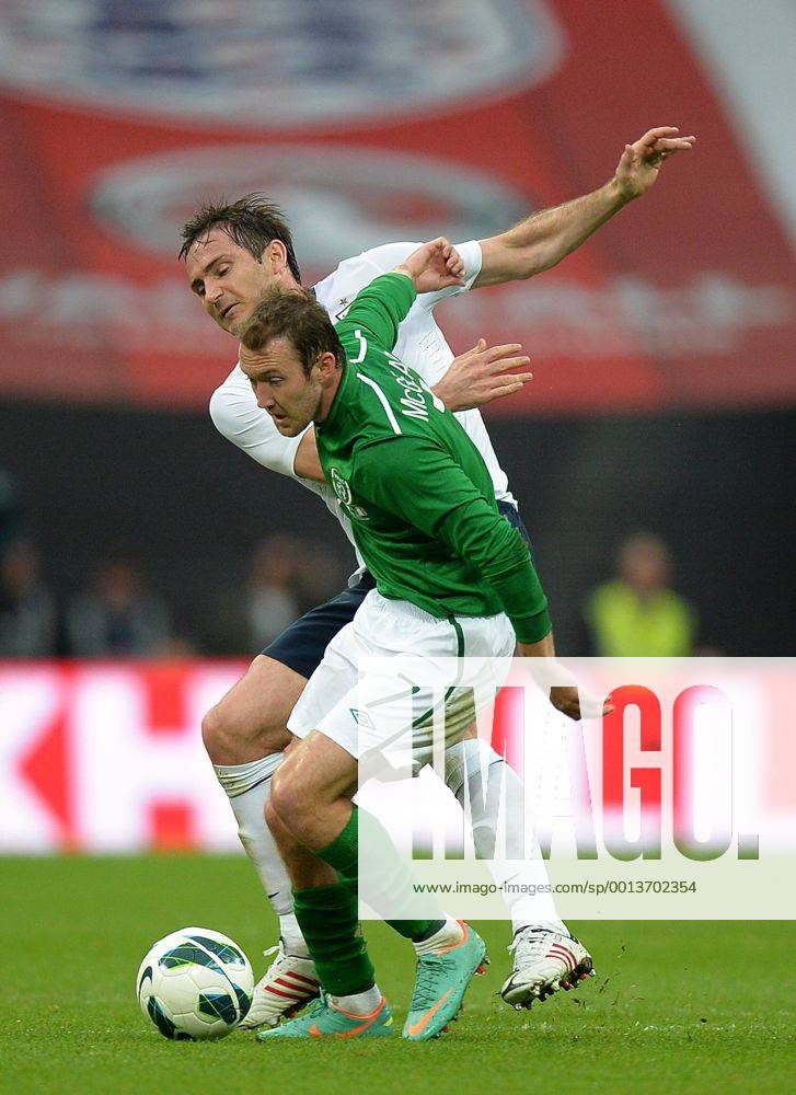 Frank Lampard of England looses out to Aiden McGready of Ireland - International Friendly - England vs Republic of Ireland - Wembley Stadium - London - England - 29 05 13 - Picture Simon Bellis Sportimage .