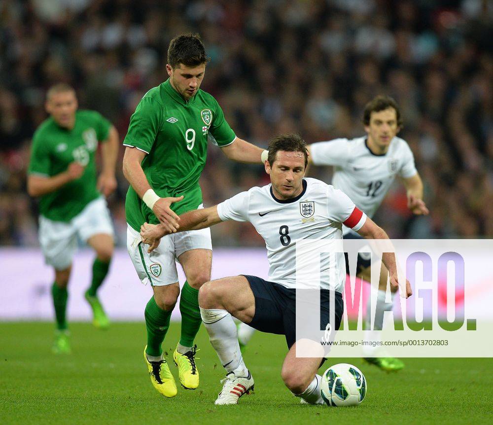 Shane Long of Ireland tussles with Frank Lampard of England - International Friendly - England vs Republic of Ireland - Wembley Stadium - London - England - 29 05 13 - Picture Simon Bellis Sportimage .