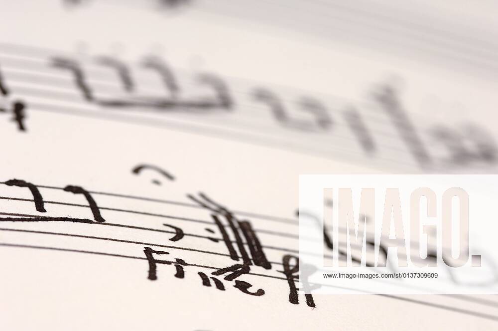 Altes Notenblatt mit handschriftlichen Noten, fine old sheet of music with handwritten notes, fine BLWS653571