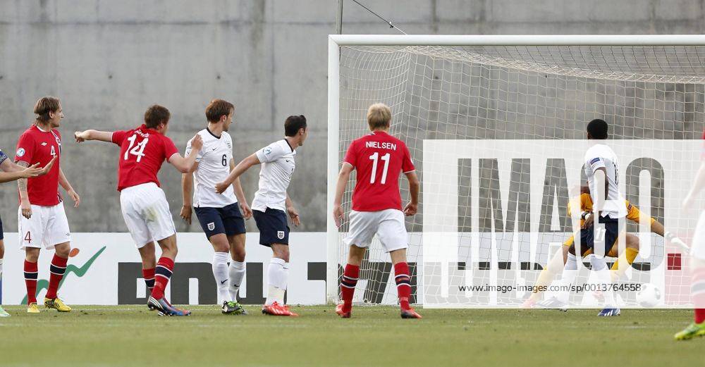 Norway s Fredrik Semb Berge scoring his sides opening goal - England U21 vs Norway U21 - UEFA U21 Championship 2013 - Ha Moshava Stadium - Petah Tikva - Israel - 08 06 2013 - Pic David Klein Sportimage .
