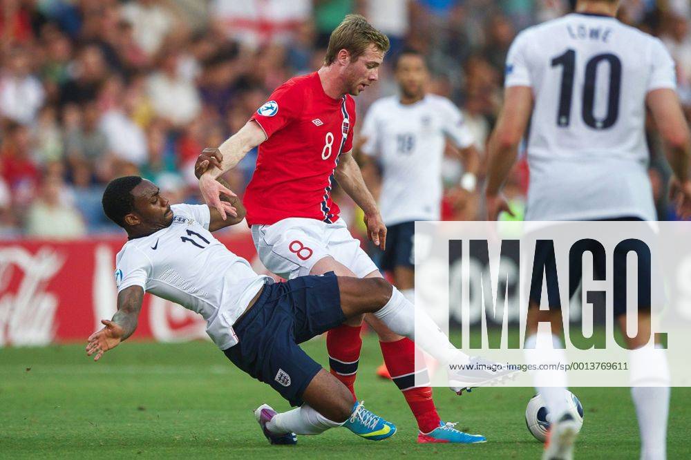 (L-R) Danny Rose of England U21, Jo Inge Berget of Norway U21 during the UEFA U21 Championship match between England U21 and Norway U21 on June 8, 2013 at the Ha Moshava stadium in Petah Tikva, Israel England U21 v Norway U21 UEFA EURO U21 2012 2013 IVx 1600028