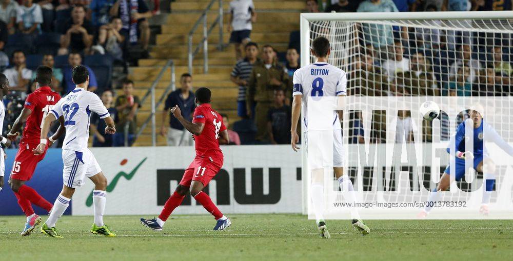 Israel s Ofir Krieff scoring his sides opening goal - Israel U21 vs England U21 - UEFA U21 Championship 2013 - Teddy Stadium - Jerusalem - Israel - 11 06 2013 - Pic David Klein Sportimage .