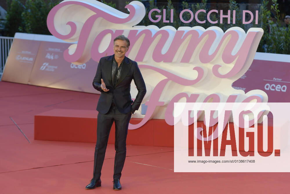 Beppe Convertini attends the red carpet of the film, The eyes of Tammy Faye at the Film Festival. Rome Italy - ZUMAs197 20211014_zaa_s197_245
