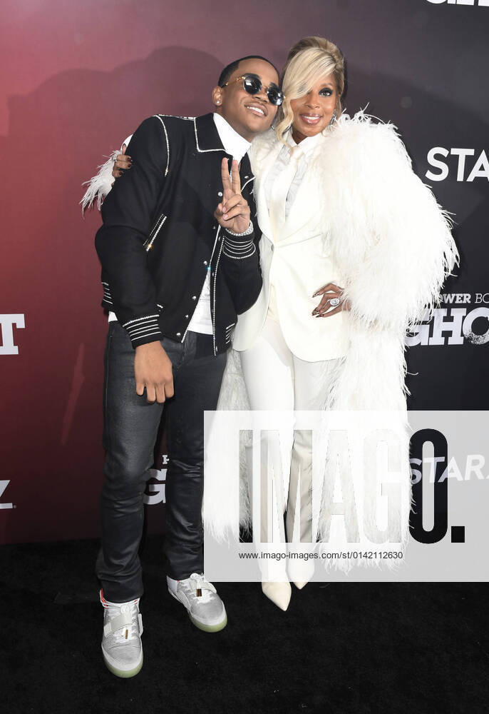 NEW YORK, NY - NOVEMBER 17: Michael Rainey Jr. and Mary J. Blige at the season 2 premiere of Power Book II: Ghost at the SVA Theater in New York City on November 17, 2021.