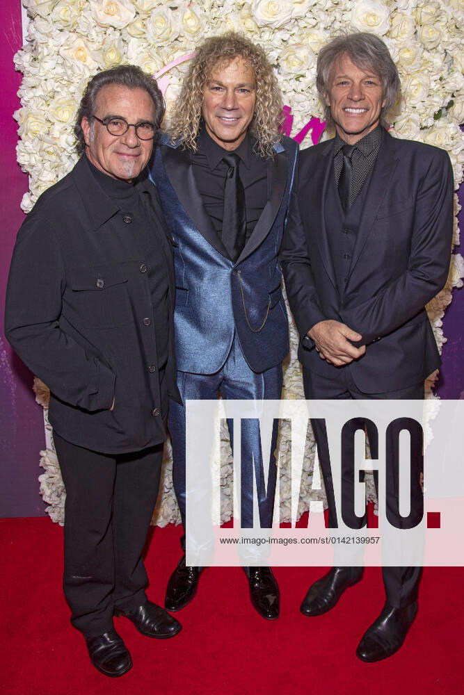 Bon Jovi members Tico Torres (L), David Bryan (C), and Jon Bon Jovi (R) attend the opening night of the new musical Diana, The Musical on Broadway at The Longacre Theatre in New York City. New York United States - ZUMAs197 20211117_zaa_s197_329