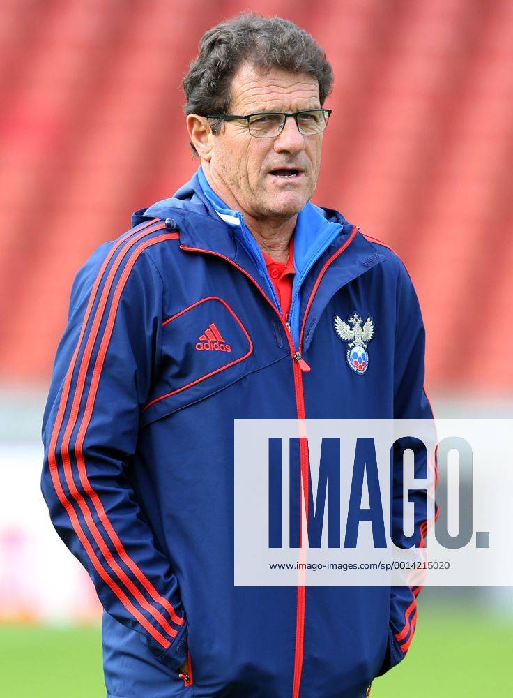 ITAR-TASS: BELFAST, UK. AUGUST 13, 2013. Russian team s manager Fabio Capello at a training session for the 2013 FIFA World Cup qualifying match against Northern Ireland, at Windsor Park Stadium. premiumd Highlight RE12539B