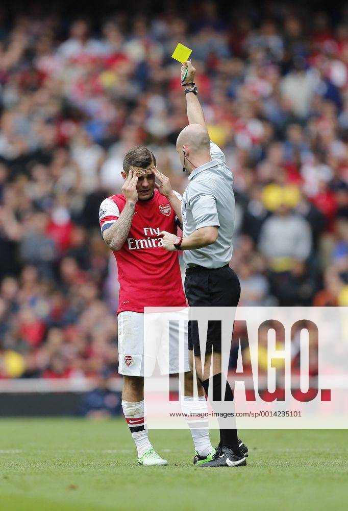 Arsenal s Jack Wilshere looks on dejected after getting booked - FC Arsenal London v Aston Villa FC - Barclays Premiership - Emirates Stadium - London - England -17 08 2013 - .