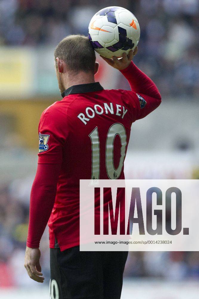 Football - 2013 2014 Premier League - Swansea City vs. Manchester United (ManU) WAYNE ROONEY, REAR VIEW, NAME ON SHIRT at Liberty Stadium.