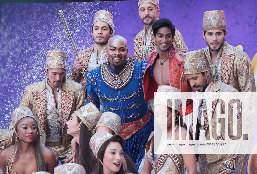 NEW YORK, NY - November 24: Michael James Scott, Michael Maliakel and the cast of Aladdin perform on Good Morning America at Times Square in New York City on November 24, 2021.