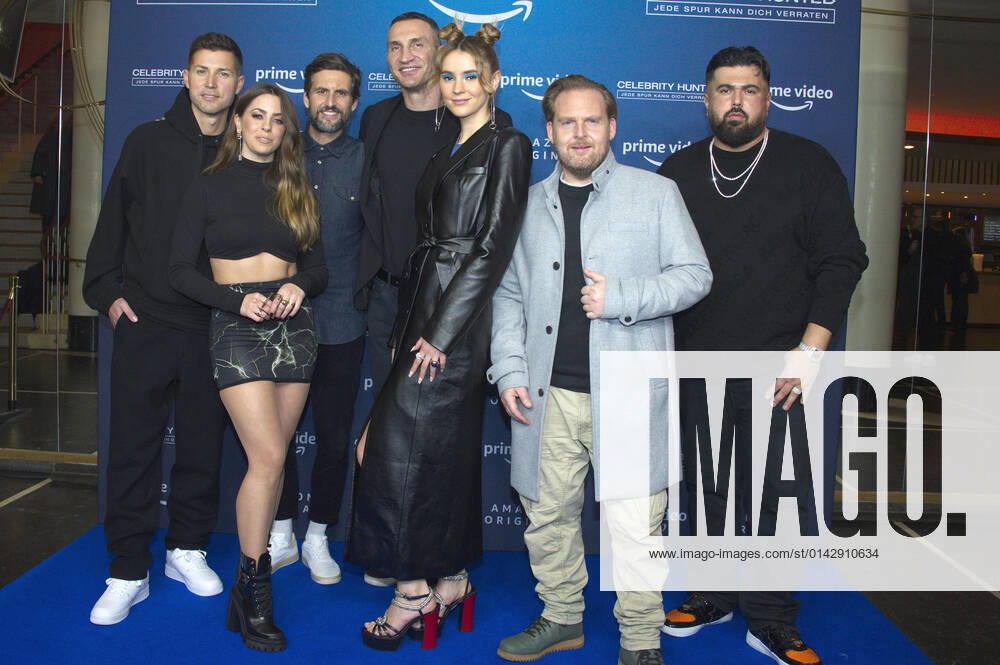 Andreas Ferber, Vanessa Mai, Tom Beck, Wladimir Klitschko, Stefanie Giesinger, Axel Stein und Summer Cem bei der Premiere der Amazon-Serie Celebrity Hunted im Zoo Palast. Berlin