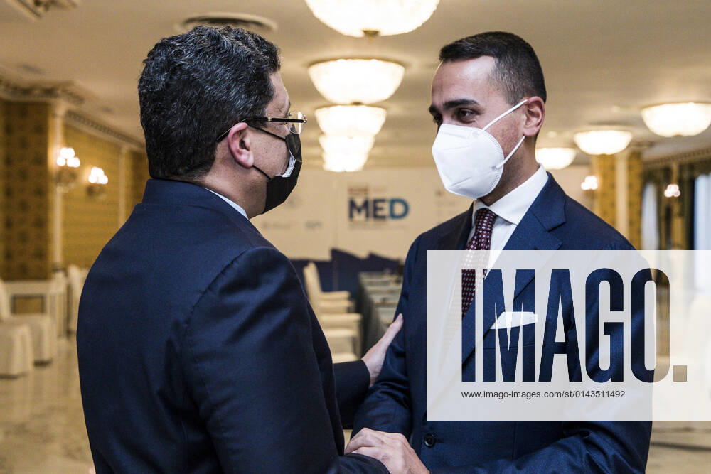 Italian Foreign Minister Luigi Di Maio and Foreign Minister of Yemen, Ahmed Awad bin Mubarak, in occasion of the conference Rome MED - Mediterranean Dialogues, in Rome, Italy, 02 December 2021..ANSA ANGELO CARCONI ROME Italia - ZUMAa110 20211202_zaf_a110_031