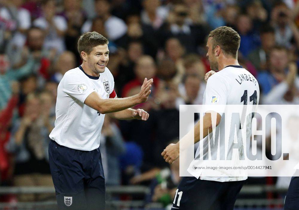England s Steven Gerrard celebrates scoring his sides opening goal England v Moldova - 2014 World Cup Qualifier - Wembley Stadium - London - England -06 09 2013 - Pic David Klein Sportimage .
