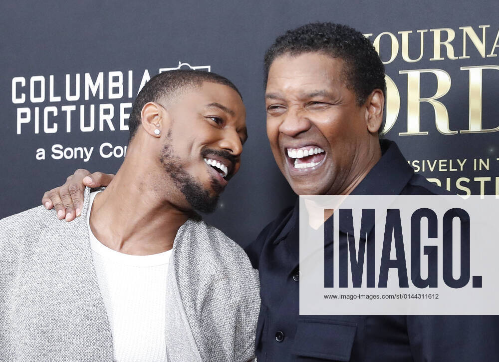 Michael B. Jordan and Denzel Washington arrive on the red carpet at the world premiere of A Journal For Jordan at AMC Lincoln Square Theater on Thursday, December 09, 2021 in New York City. NYP20211209198 JOHNxANGELILLO