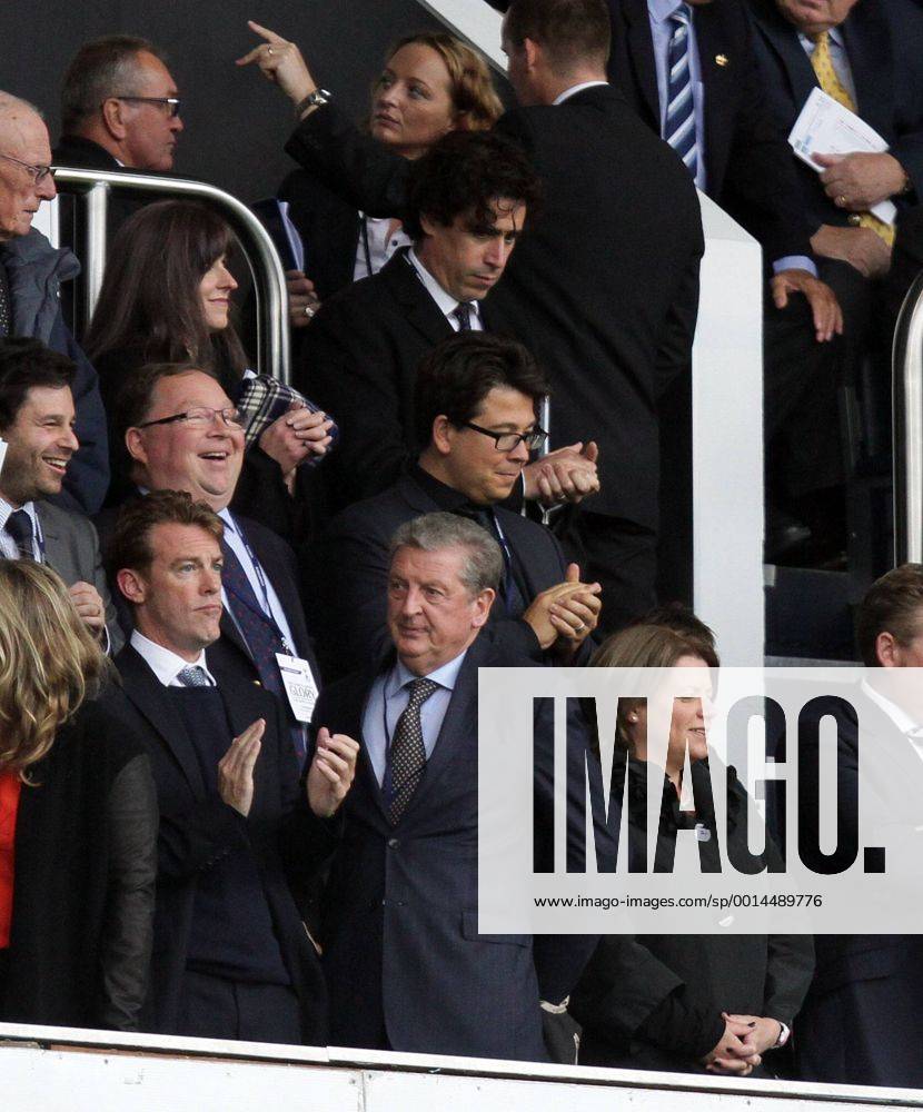 Tottenham Hotspur v Norwich City . . London, UK . . 14.09.2013 Comedians Stephen Mangan, Michael McIntyre and England manager Roy Hodgson at the match.