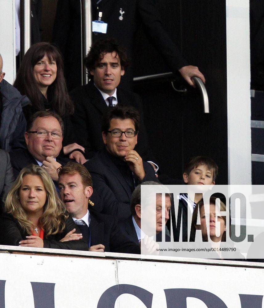 Tottenham Hotspur v Norwich City . . London, UK . . 14.09.2013 Comedians Stephen Mangan, Michael McIntyre and England manager Roy Hodgson in the crowd.