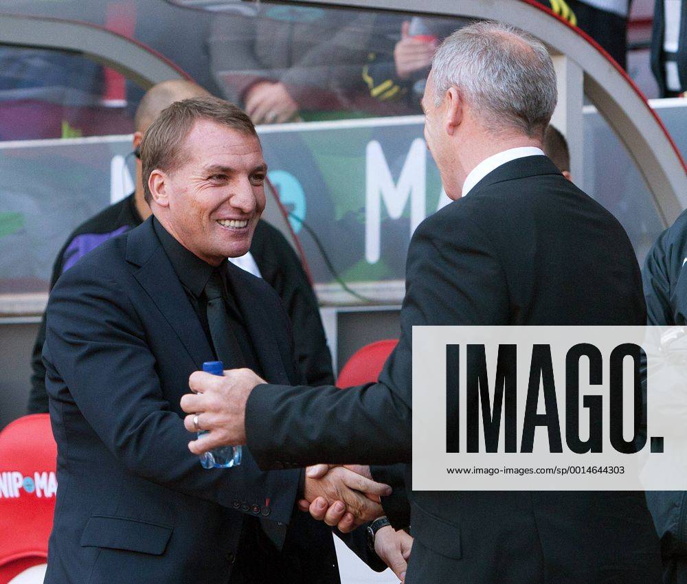 Manager of Liverpool, Brendan Rodgers greets Caretaker manager of Sunderland, Kevin Ball - Sunderland vs. Liverpool - Barclay s Premier League - Stadium of Light - Sunderland - 29 09 2013 Pic Philip Oldham Sportimage .