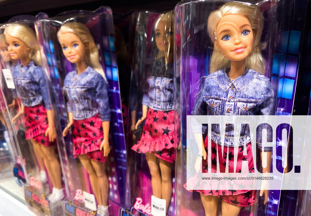 International Brands In Poland Barbie dolls are seen at the toy shop in Krakow, Poland on December 30, 2021. Krakow Poland