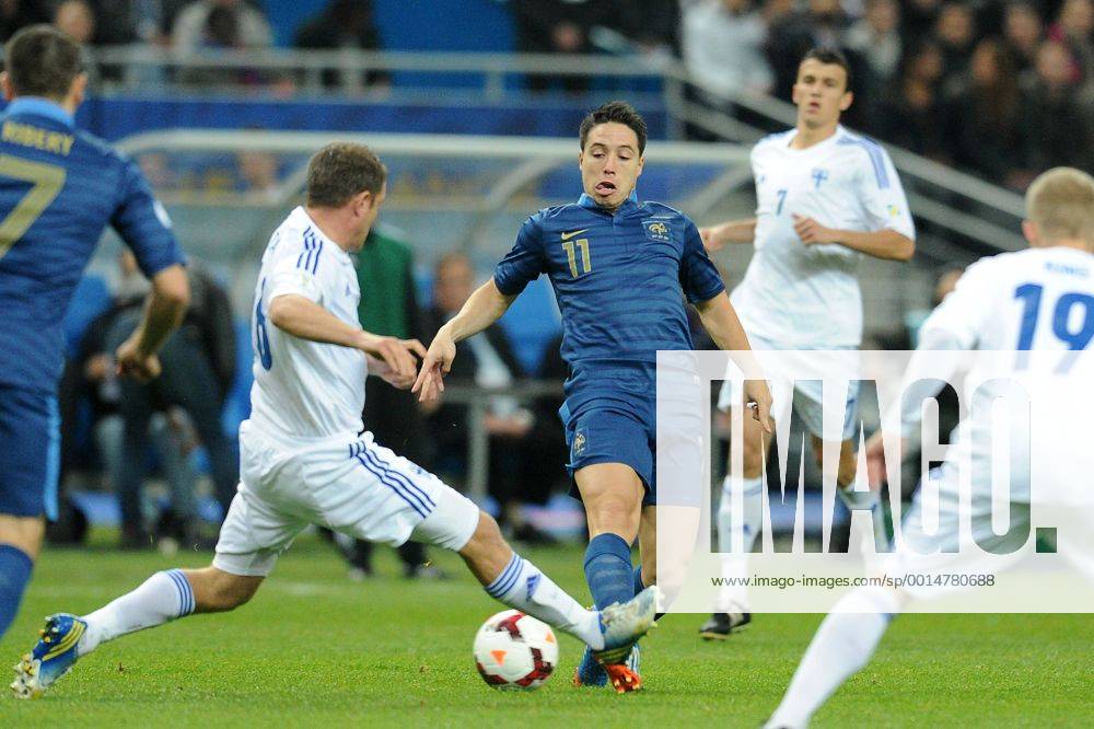 Samir Nasri (France) Teemu Tainio (Finlande) FOOTBALL : France vs Finlande- Quaifications CM2014 - 15 10 2013 N.LeGouic FEP Panoramic