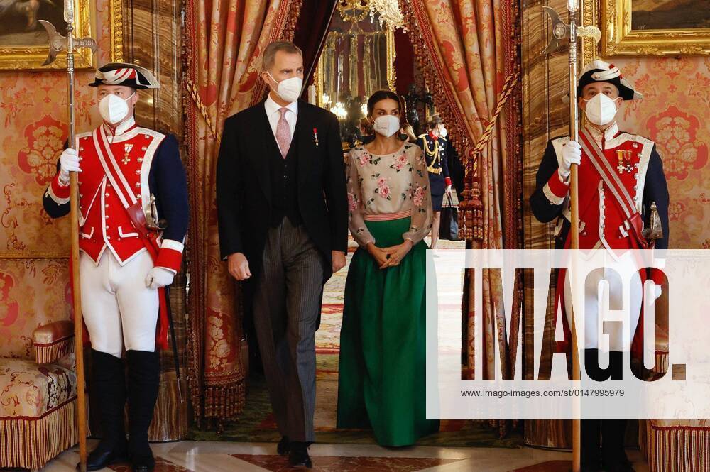King Felipe and Queen Letizia attend the Diplomatic reception at the Royal Palace in Madrid, January 17, 2021 Cordon Press