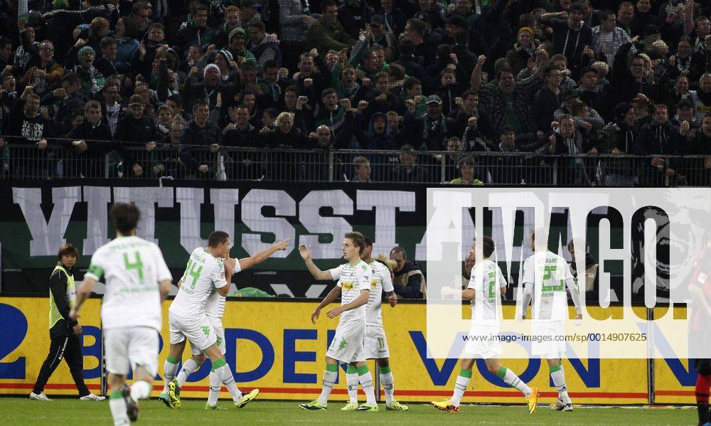 Mönchengladbach, Borussia-Park, 27.10.13: Torjubel Gladbach im Spiel zwischen Borussia Mönchengladbach vs. Eintracht Frankfurt am 10. Spieltag der Deutschen Bundesliga in der Saison 2013 2014.