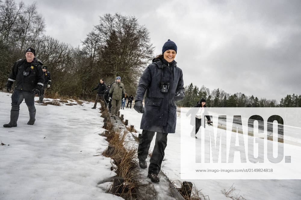 Crown Princess Victoria visits Farnebofjarden National Park Swedish Färnebofjärdens nationalpark in Gavleborg County, Sweden, on Feb 04, 2022 GYSINGE BRUK SWEDEN
