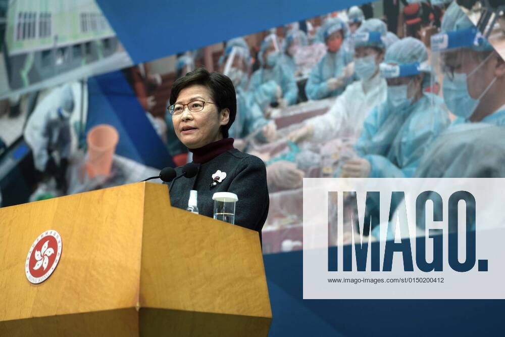 (220208) -- HONG KONG, Feb. 8, 2022 -- Carrie Lam, chief executive of the Hong Kong Special Administrative Region, speaks at a press conference in Hong Kong, south China, Feb. 8, 2022. Carrie Lam said on Tuesday that zero COVID-19 is the best strategy for Hong Kong s current anti-epidemic situation. TO GO WITH: Zero COVID-19 strategy best for Hong Kong s current situation: Carrie Lam ) CHINA-HONG KONG-COVID-19-PRESS CONFERENCE (CN) LuixSiuxWai