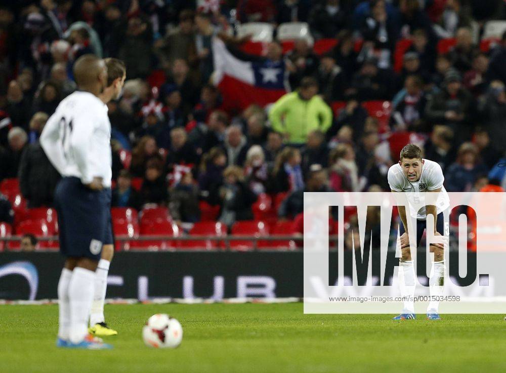 England s Gary Cahill looks on dejected after going 2-0 down - England v Chile - International Friendly - Wembley Stadium - London - England -15 11 2013 - Pic David Klein Sportimage .