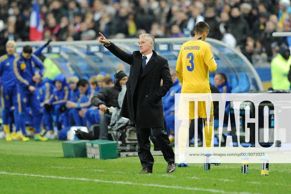Didier Deschamps (entraineur -selectionneur France) expulsion Yevgen Khacheridi (Ukraine) FOOTBALL : France vs Ukraine - Barrages CDM 2014 - 19 11 2013 N.LeGouic FEP Panoramic