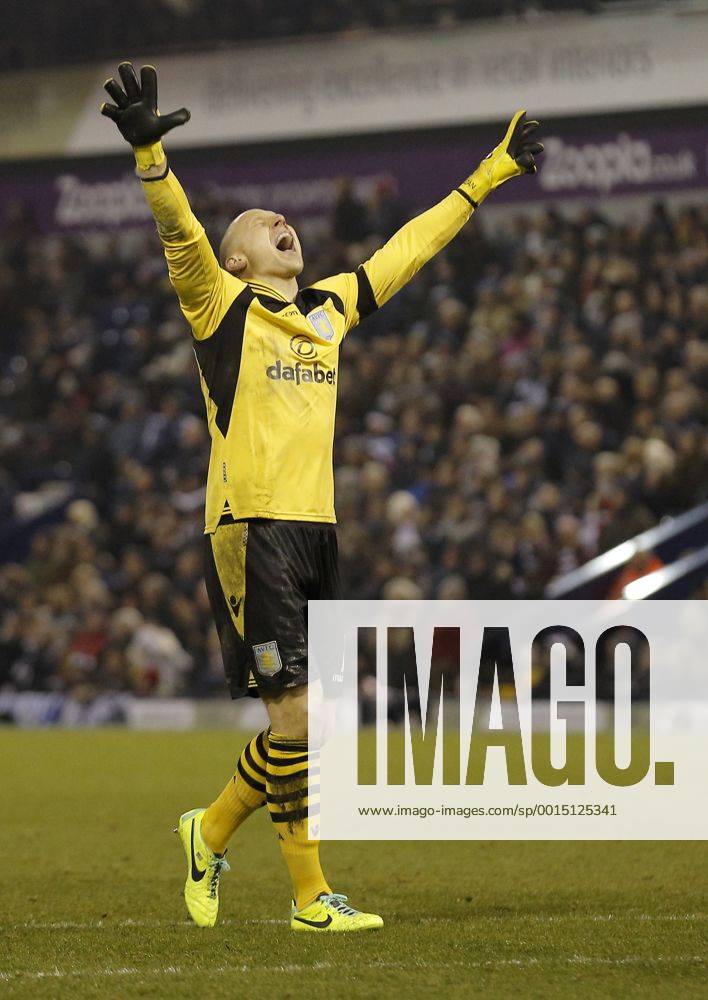 Aston Villa goalkeeper Brad Guzan celebrates his side s second goal - Football - Barclays Premiership - West Bromwich Albion vs Aston Villa - The Hawthorns West Bromwich - November 25th 2013 - Season 2013 14 Credit: Malcolm Couzens Sportimage .