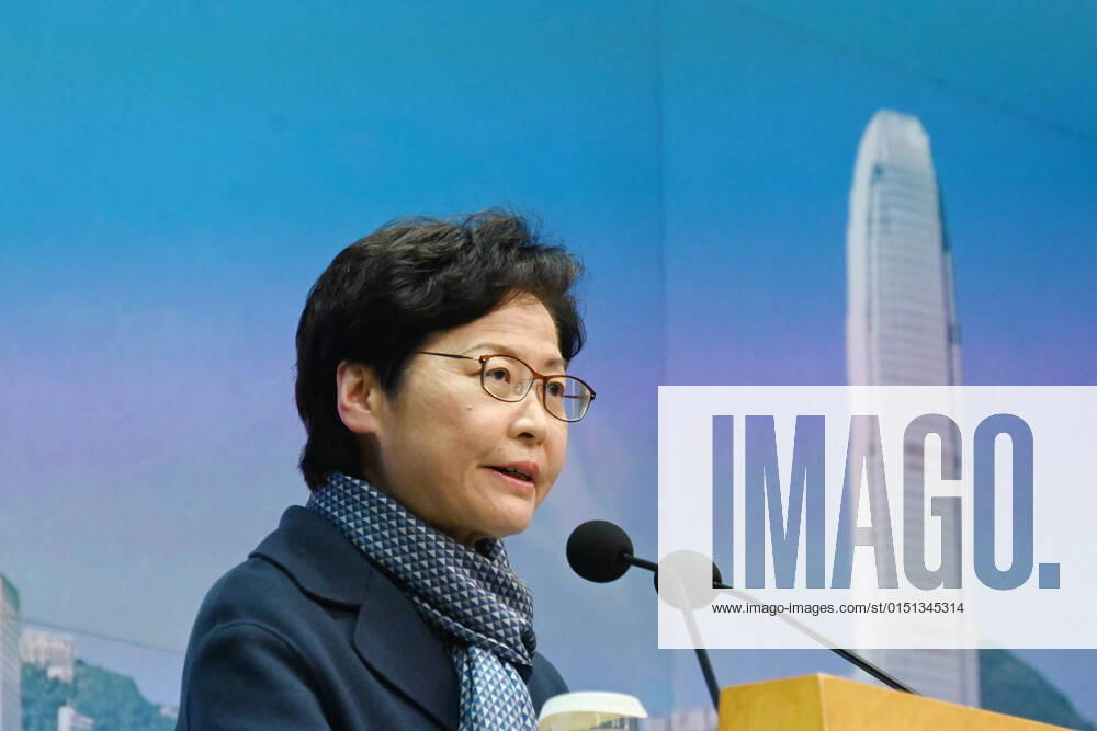 (220218) -- HONG KONG, Feb. 18, 2022 -- Carrie Lam, chief executive of the Hong Kong Special Administrative Region (HKSAR), speaks at a press conference in Hong Kong, south China, Feb. 18, 2022. The election for the chief executive of China s Hong Kong Special Administrative Region (HKSAR), originally scheduled for March 27, will be postponed to May 8 due to the COVID-19 epidemic, HKSAR Chief Executive Carrie Lam said here on Friday. ) CHINA-HONG KONG-CHIEF EXECUTIVE ELECTION-POSTPONED (CN) LuixSiuxWai