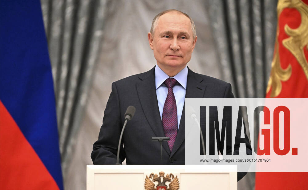Russian President Vladimir Putin holds an impromptu press conference to discuss the recognition of the Ukrainian regions of Donetsk and Lugansk at the Kremlin Grand Palace, February 22, 2022 in Moscow, Russia. Moscow Russia - ZUMAp138 20220222_zaa_p138_007