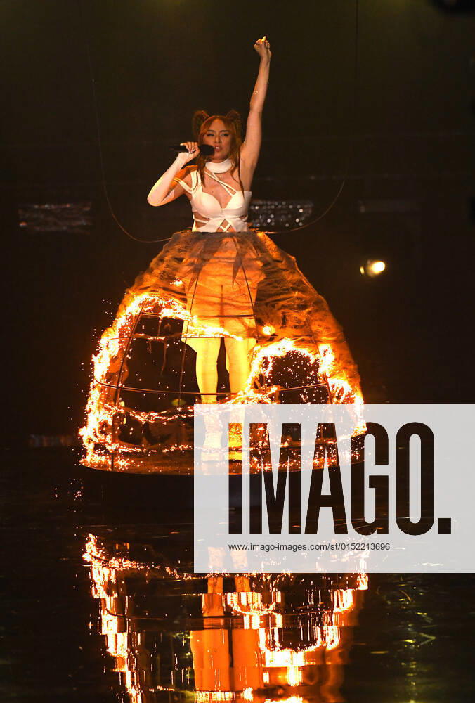 EUROVISION AUSTRALIA FINAL, Jaguar Jonze is seen performing the song Little Fires during the Eurovision Australia Decides 2022 final at the Gold Coast Convention and Exhibition Centre on the Gold Coast, Saturday, February 26, 2022. ( NO ARCHIVING, , NO USE IN BOOKS WITHOUT CONSENT GOLD COAST QLD AUSTRALIA