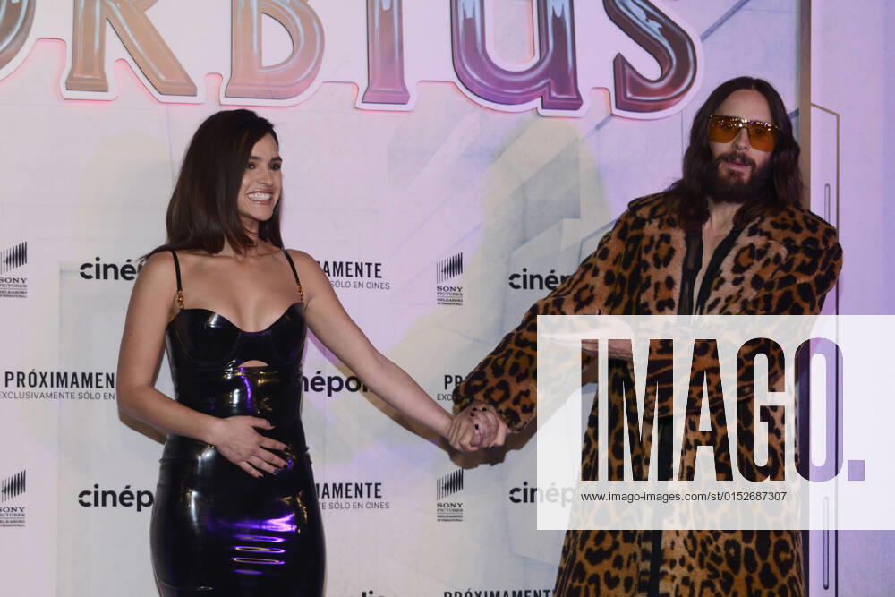 Morbius Film Screening - Arrivals MEXICO CITY, MEXICO - MARCH 10, 2022: American Actor Jared Leto and Puerto Rican actress Adria Arjona Torres pose for photos during the black carpet of ˜Morbius film screening premiere at Cinepolis Plaza Carso. On March 10, 2022 in Mexico City, Mexico. (Photo by Carlos Tischler Eyepix Group)
