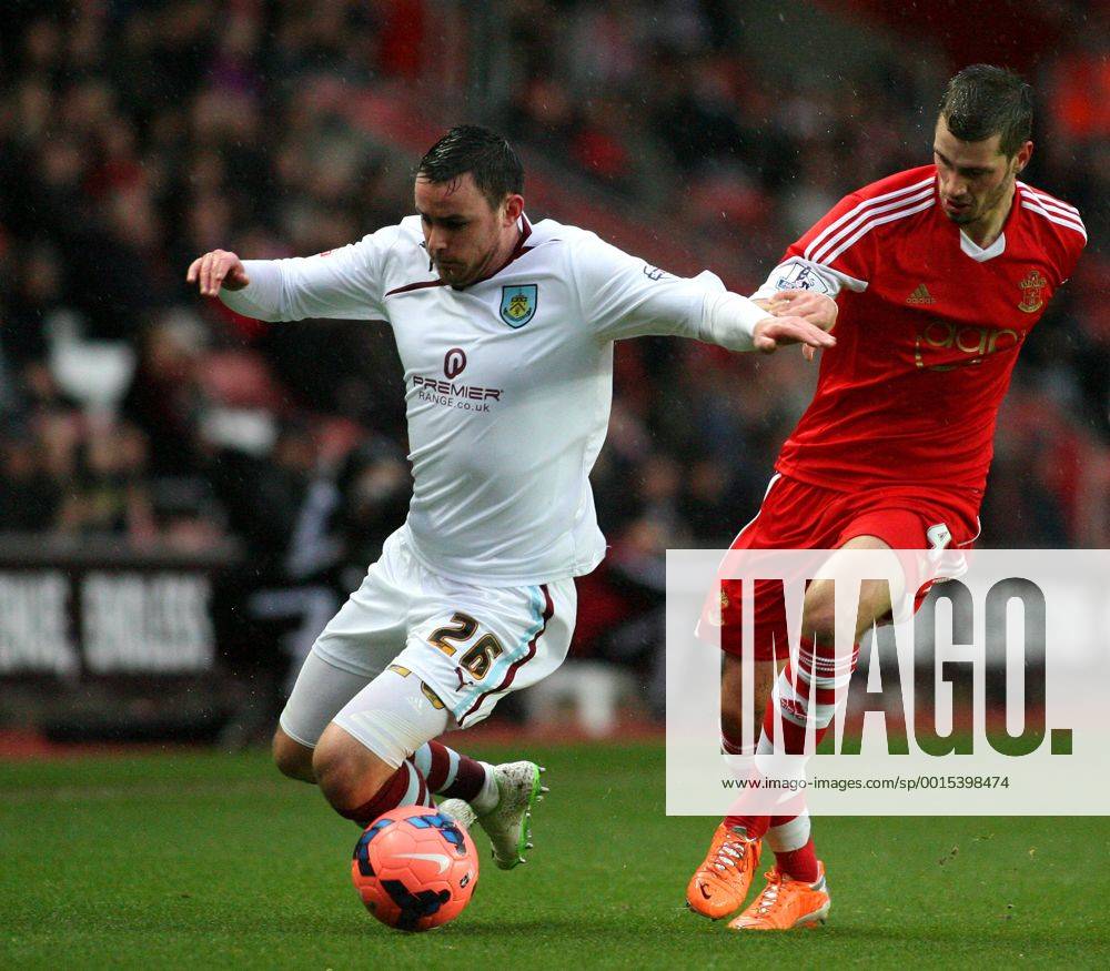 Football - 2013 2014 FA Cup - Third Round: Southampton vs. Burnley Southampton s Morgan Schneiderlin fouls Keith Treacy of Burnley Colorsport Shaun Boggust
