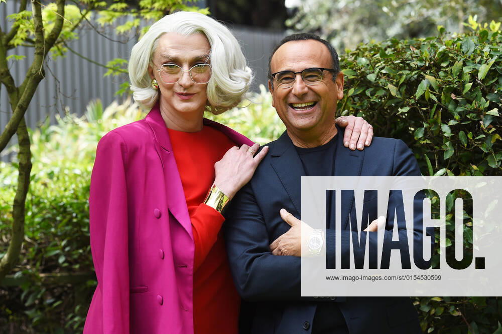 Photocall of the nominations to the prize David di Donatello 2022 Drusilla Foer and Carlo Conti during the photocall of the nominations to the prize David di Donatello 2022. Rome (Italy), April 04th, 2022 Imago-Images Emmefoto
