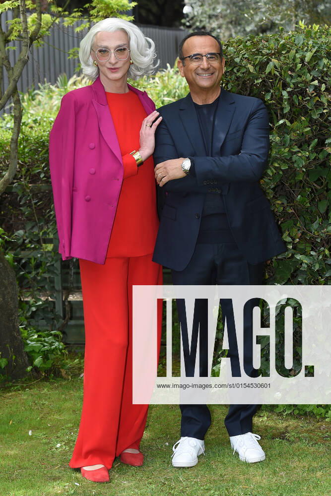 Photocall of the nominations to the prize David di Donatello 2022 Drusilla Foer and Carlo Conti during the photocall of the nominations to the prize David di Donatello 2022. Rome (Italy), April 04th, 2022 Imago-Images Emmefoto