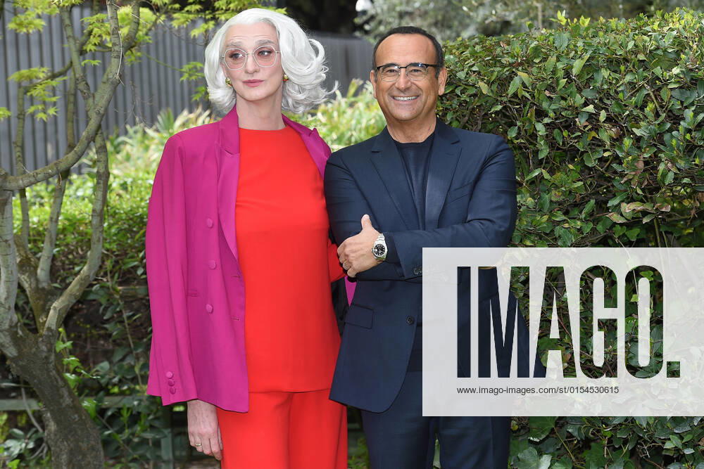 Photocall of the nominations to the prize David di Donatello 2022 Drusilla Foer and Carlo Conti during the photocall of the nominations to the prize David di Donatello 2022. Rome (Italy), April 04th, 2022 Imago-Images Emmefoto