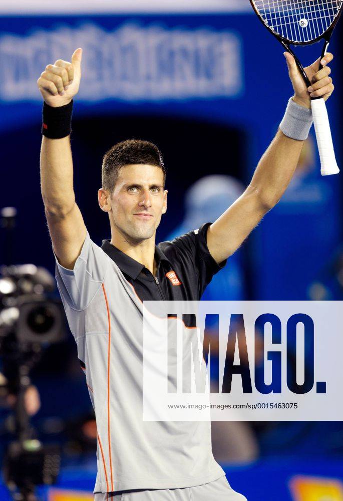 TENNIS - ATP, Australian Open 2014 MELBOURNE,AUSTRALIEN,13.JAN.14 - TENNIS - ATP Tennis Herren World Tour, Grand Slam, Australian Open. Bild zeigt den Jubel von Novak Djokovic (SRB).