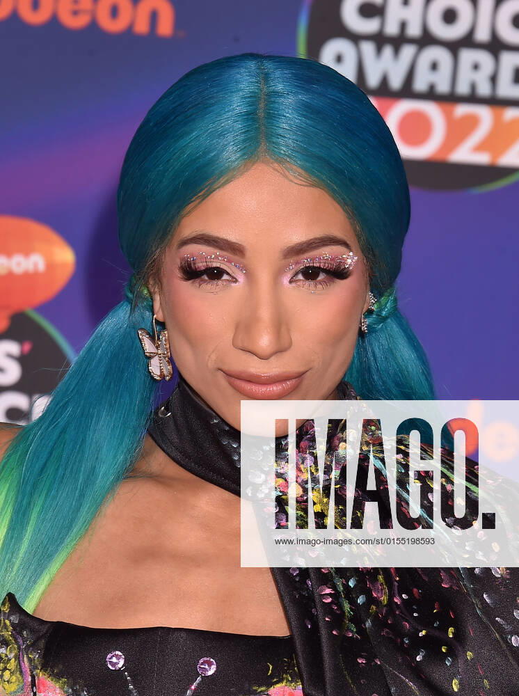 SANTA MONICA, CA - APRIL 9: Sasha Banks at the 2022 Nickelodeon Kids Choice Awards at the Barker Hangar in Santa Monica, California on April 9, 2022.