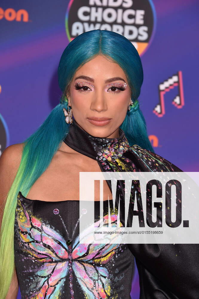 SANTA MONICA, CA - APRIL 9: Sasha Banks at the 2022 Nickelodeon Kids Choice Awards at the Barker Hangar in Santa Monica, California on April 9, 2022.