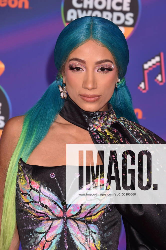 SANTA MONICA, CA - APRIL 9: Sasha Banks at the 2022 Nickelodeon Kids Choice Awards at the Barker Hangar in Santa Monica, California on April 9, 2022.