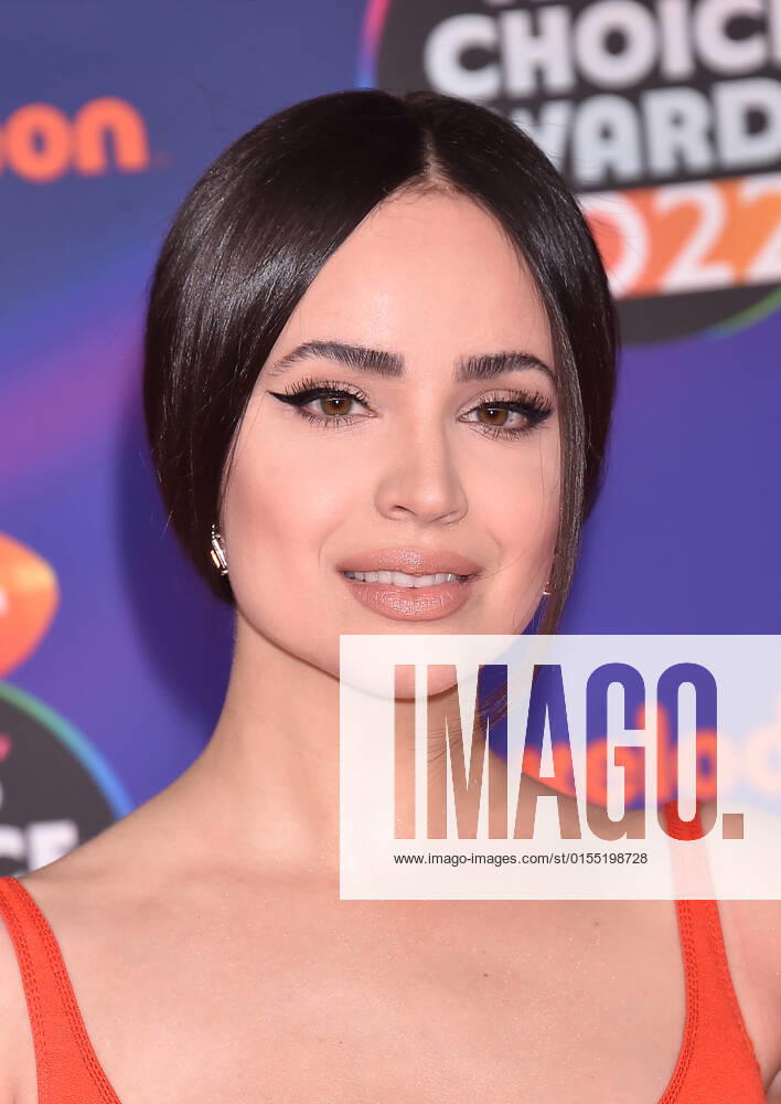 SANTA MONICA, CA - APRIL 9: Sofia Carson at the 2022 Nickelodeon Kids Choice Awards at the Barker Hangar in Santa Monica, California on April 9, 2022.