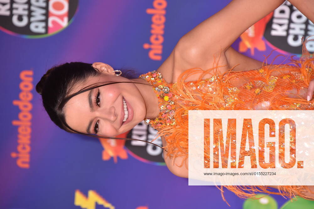 SANTA MONICA, CA - APRIL 9: Miranda Cosgrove at the 2022 Nickelodeon Kids Choice Awards at the Barker Hangar in Santa Monica, California on April 9, 2022.