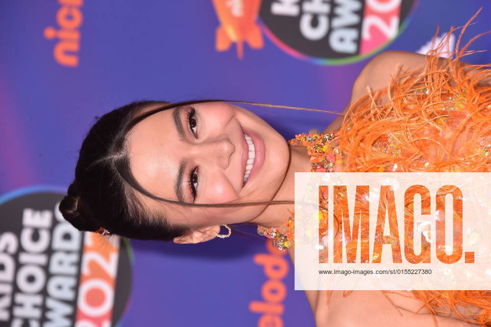 SANTA MONICA, CA - APRIL 9: Miranda Cosgrove at the 2022 Nickelodeon Kids Choice Awards at the Barker Hangar in Santa Monica, California on April 9, 2022.